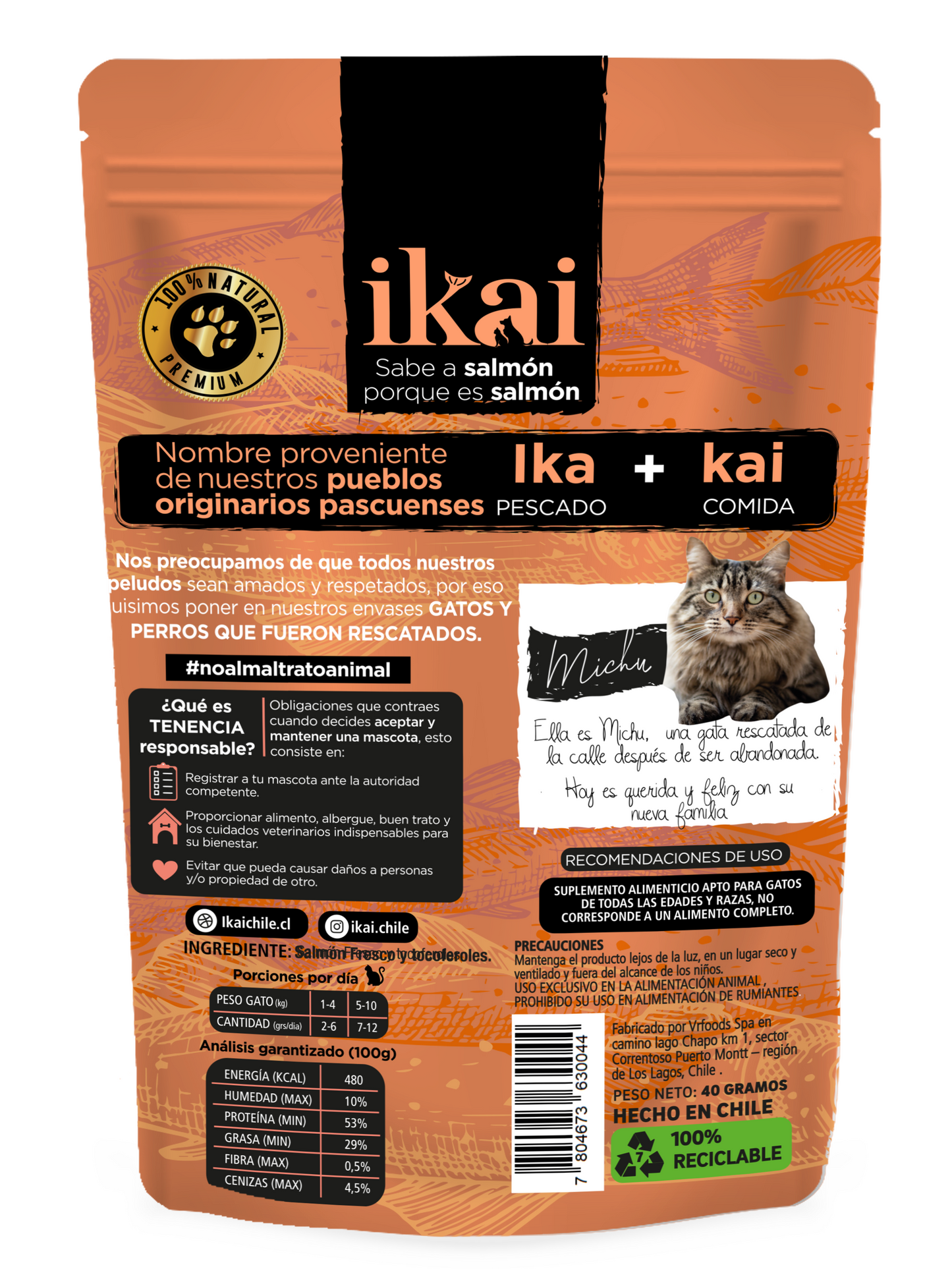 FLAKES de salmón para gatos - 40 grs